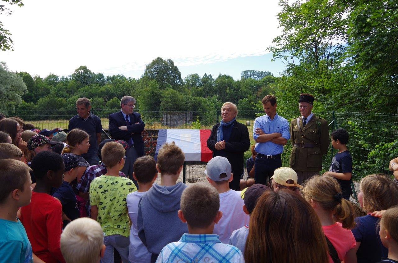 Inauguration du panneau explicatif du « barrage de Herbitzheim » avec l’école du village, 05.07.19